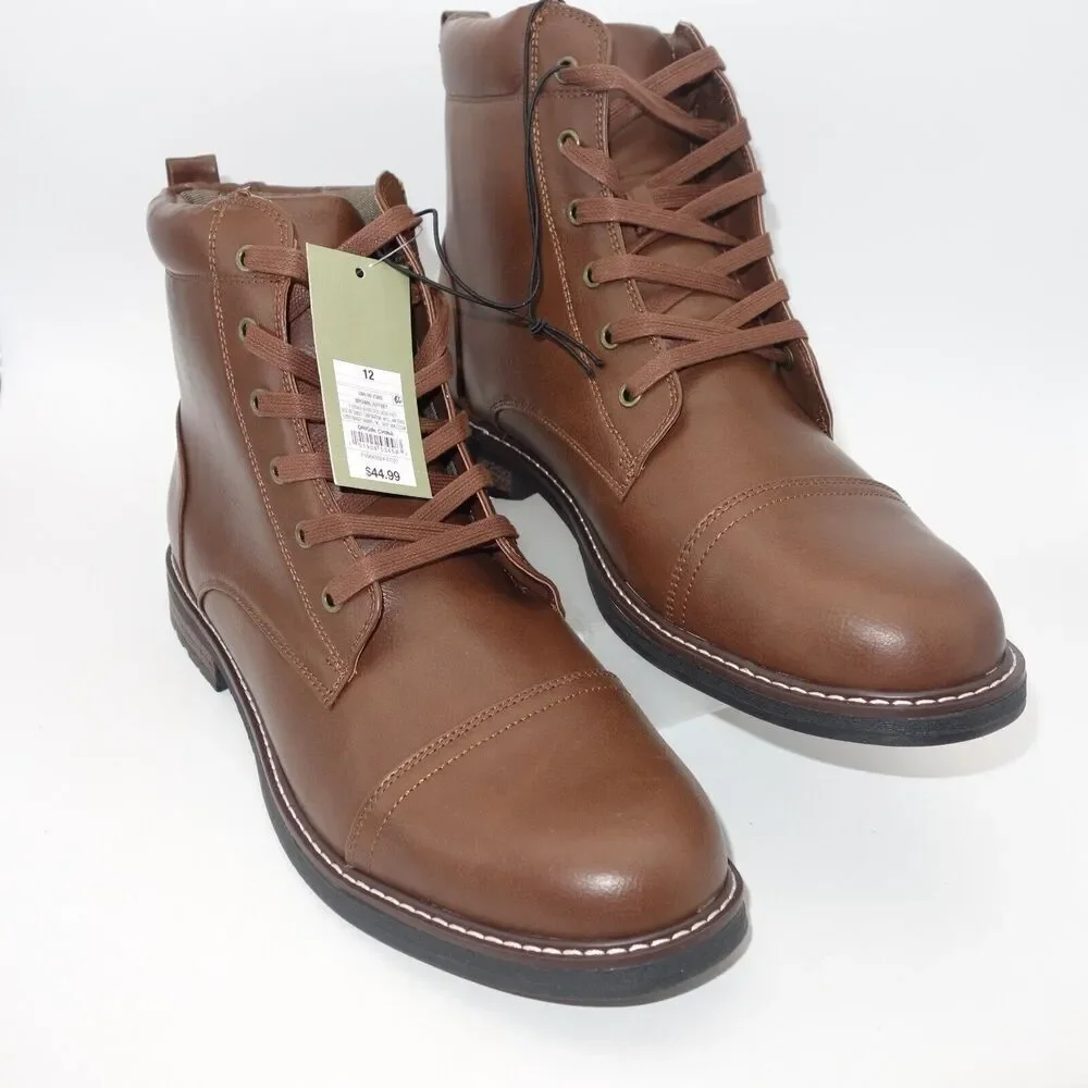 NEW Goodfellow & Co Men's 12 Brown Jeffery Combat Lace Up Boots